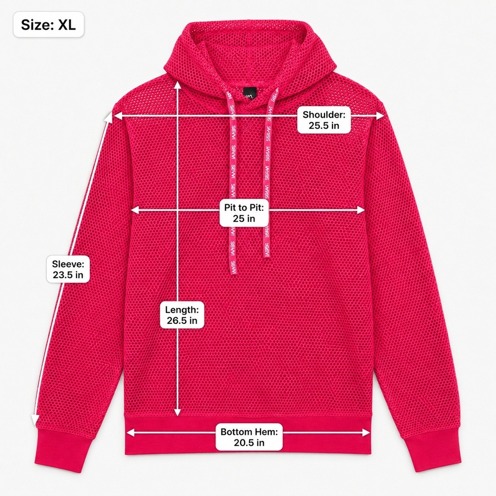 Savvi Pink Mesh Honeycomb Hoodie Womens XL Long Sleeve Active Layering Pullover - Picture 8 of 9